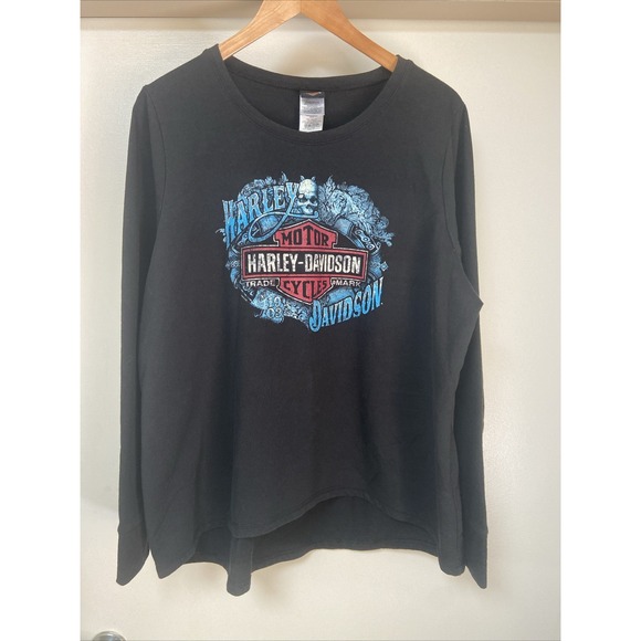 Harley-Davidson Tops - Harley Davidson Women's 1X Skull Long Sleeve Smokin Tee Winston-Salem, NC Plus